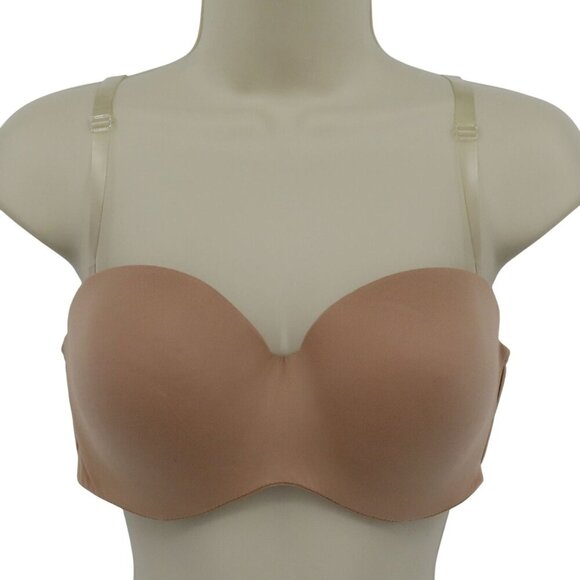 Victorias Secret 32DD Body Victoria Lined Strapless Beige Underwire Bra Women - Picture 1 of 15